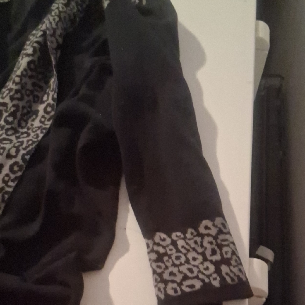 Style & Co Black Sweater Dress & Leopard Scarf Set Size XL - Picture 3 of 6